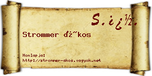 Strommer Ákos névjegykártya