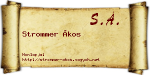 Strommer Ákos névjegykártya
